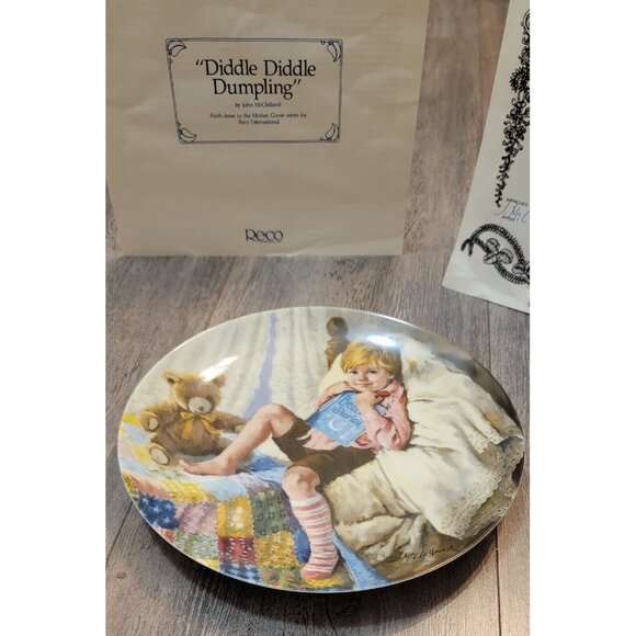 Reco Collectible Plate 1984 Mother Goose Diddle Dumpling John McClelland #13217G - Picture 2 of 12